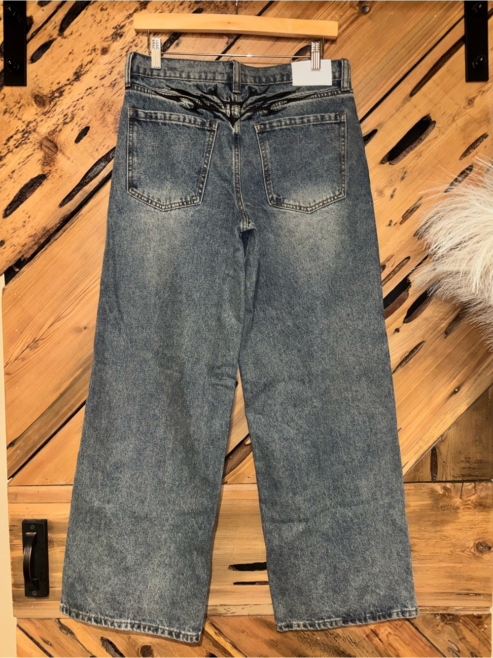 High-Rise Wide Leg Jeans in Washed Blue